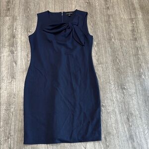 Banana Republic Blue Ruched Asymmetrical Midi Dress
